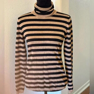 The Limited Black & Tan Long Sleeve Turtleneck